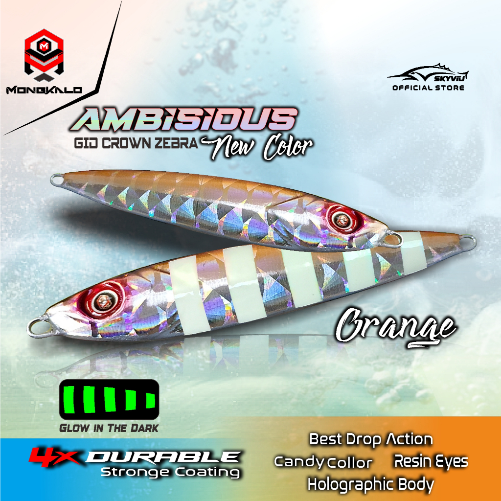 Mongkalo Ambisious Kipas GID-Zebra noMotif Fluorescent 20 Orange