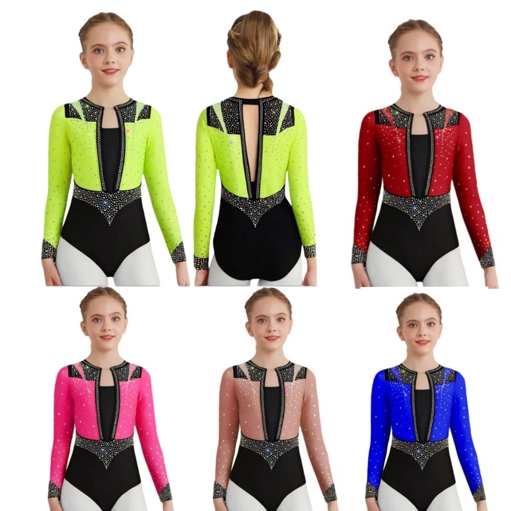 (READY STOCK 175) Leotard Gymnastic Artistik anak perempuan baju pertandingan gymnastic baju latihan