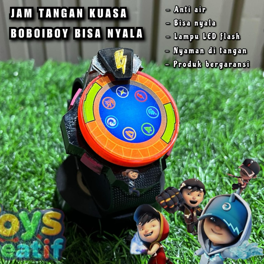 Jam sport mainan anak laki laki karakter boboiboy bisa nyala tidak bunyi