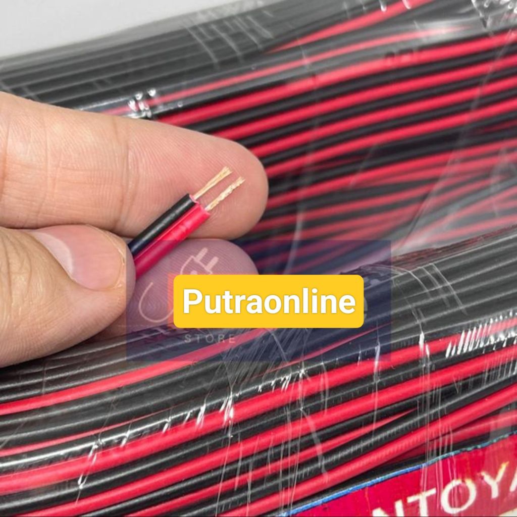 Kabel 2x23 Doubel Serabut NYZ 2x23 Merah Hitam 80m