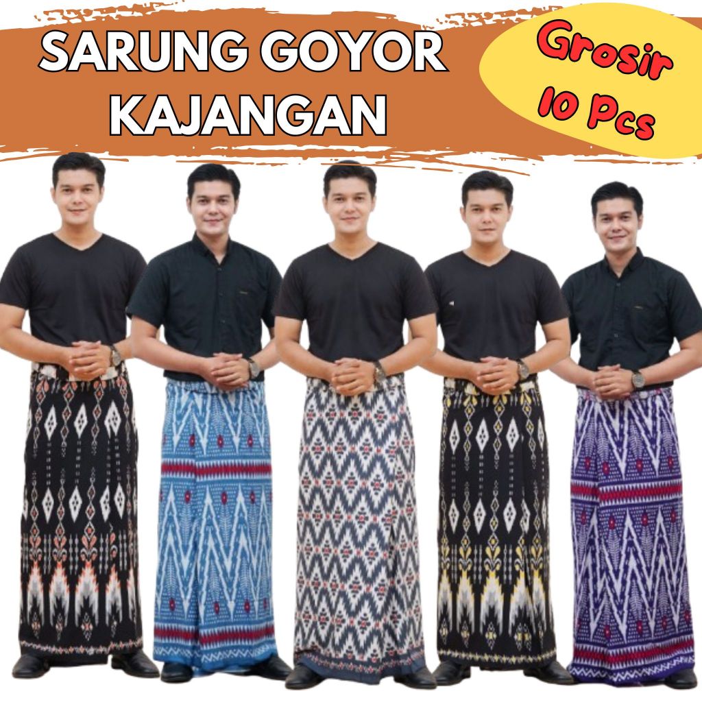 Sarung Goyor Kajangan Grosir 10 Pcs Rayon Goyor Printing Batik Pekalongan