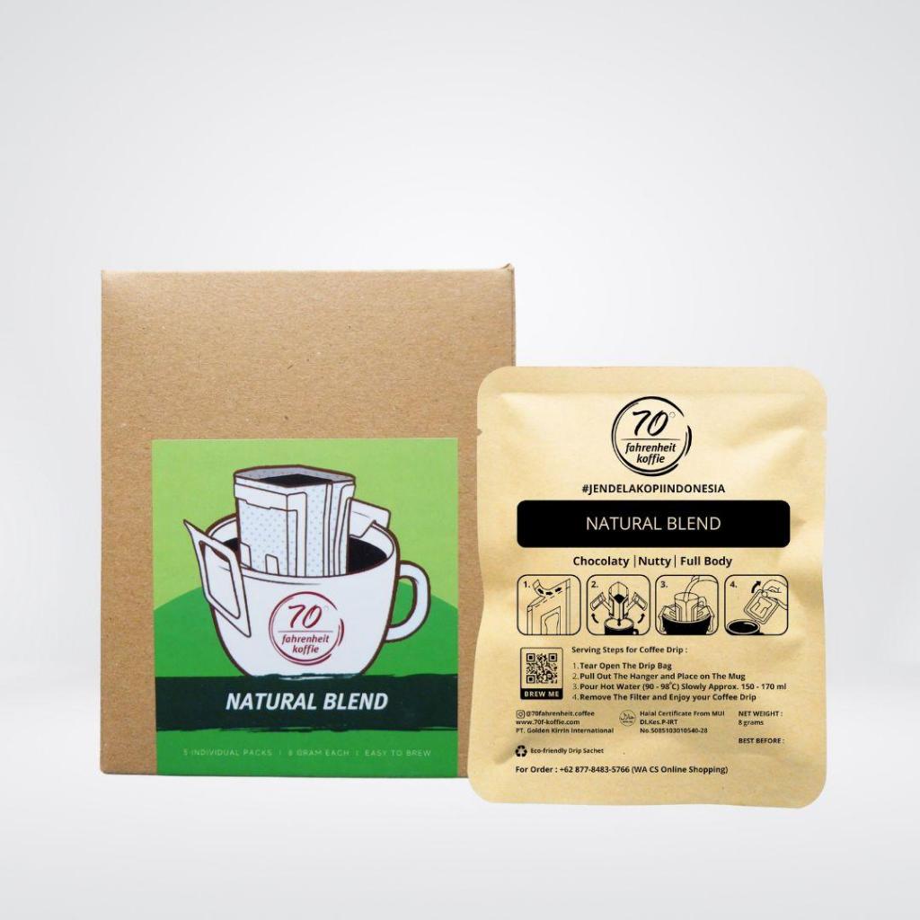Coffee Drip Package 5 Pcs Natural Blend by 70 Fahrenheit Koffie