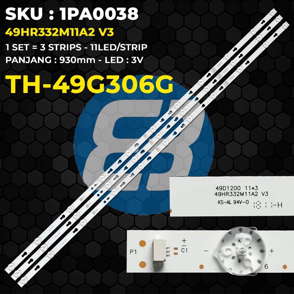 Backlight TV PANASONIC 49 Inch TH-49G306G 49HR332M11A2 V3