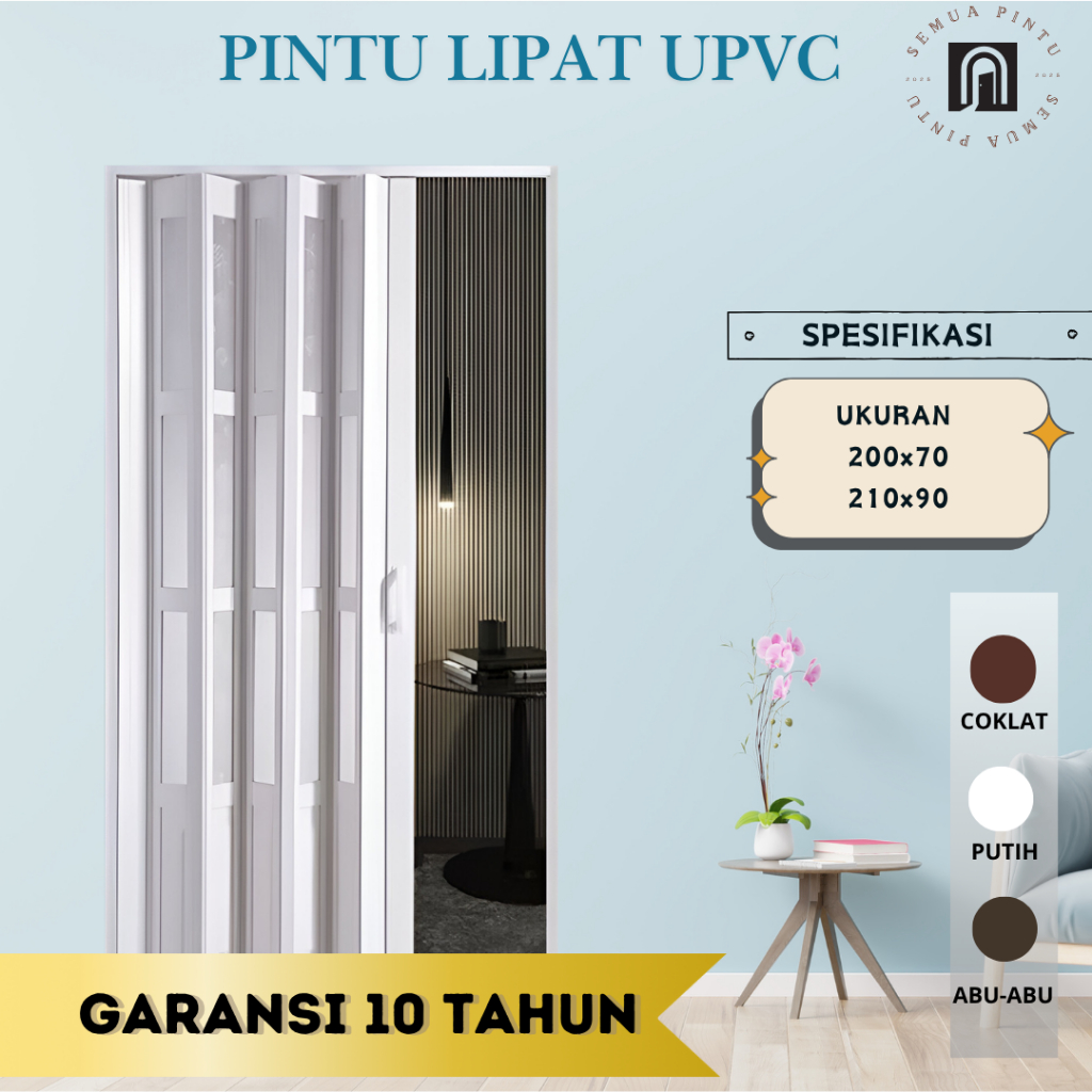 Pintu Lipat UPVC, Folding Door,  Sekat Ruangan, Partisi Ruangan Minimalis, UPVC Door, Pintu Dalam Ru