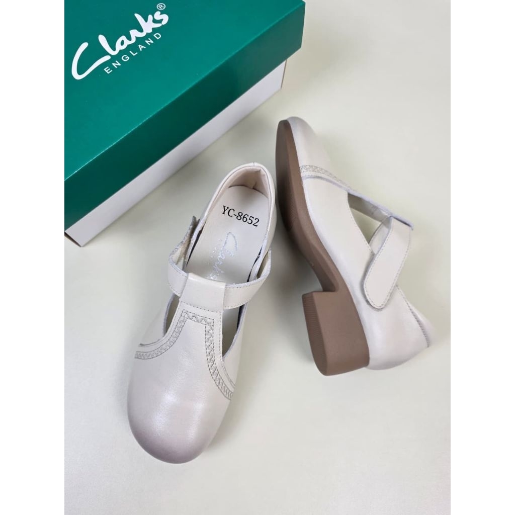 The best Sepatu Kulit Clarks 8652 Maryjane Heels 4 cm II Sepatu kantor Sepatu Wanita Sepatu kerja