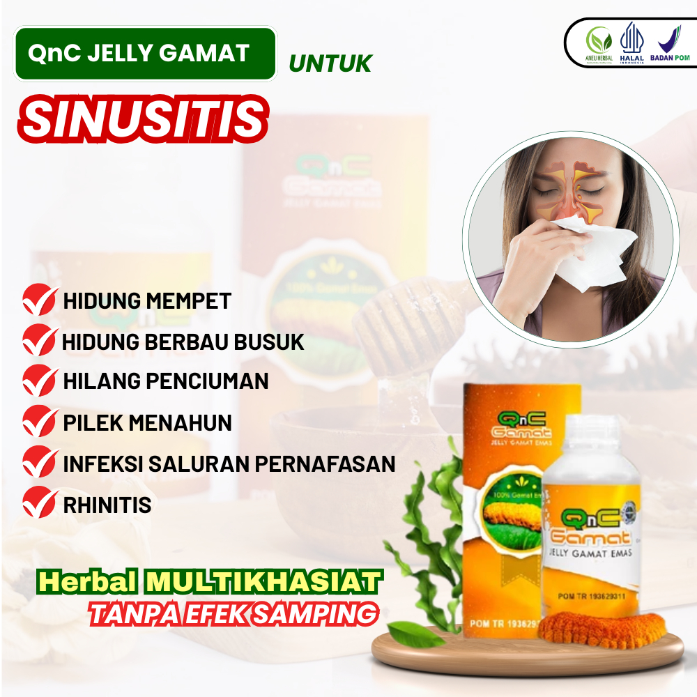 QnC Jelly Gamat - Obat Sinusistis Pilek Menahun Hidung bau Busuk Hidung Tersumbat Hilang Penciuman I