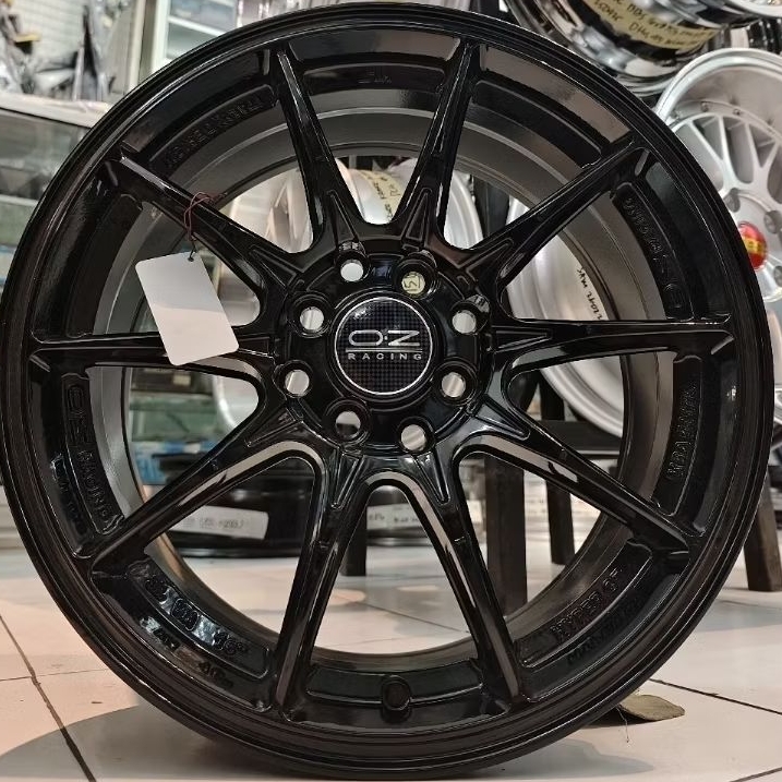Velg Mobil Ring 16 OZ Hyper GT Black Gloss PCD 8x100-114,3 untuk Brio, Agya, Swift, Avanza