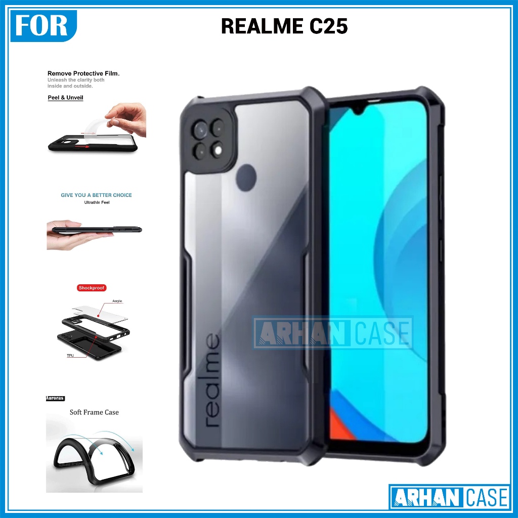 Case Realme C25 C25Y C25s Case Fusion Shockproof Case Pro Camera Black Only Premium