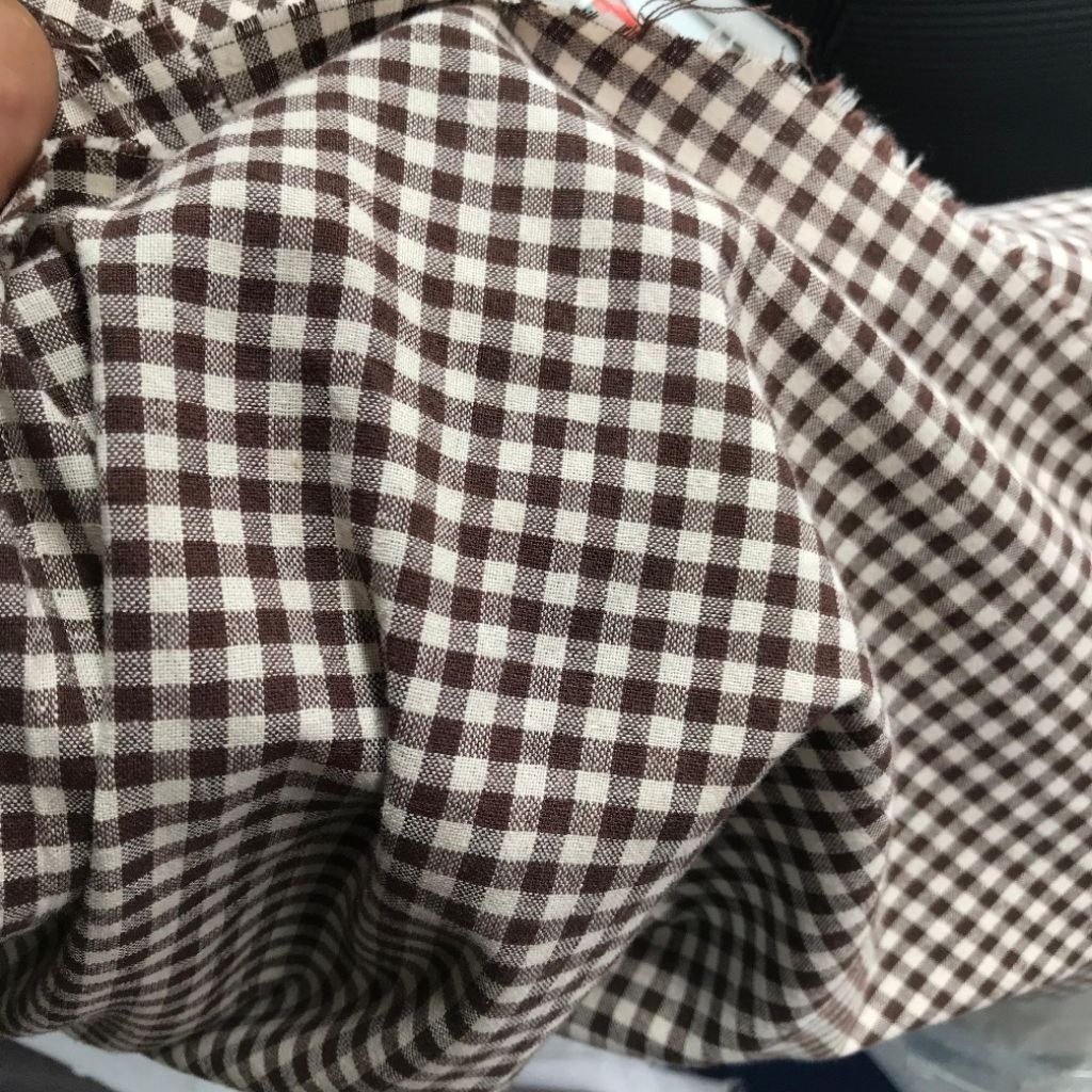 kain katun linen ~ kain katun linen kotak ~ kain katun linen motif ~ katun linen motif kotak din