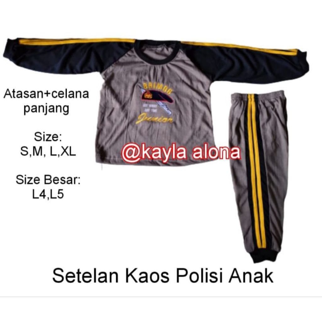 BAJU ANAK POLISI ABU ABU/ SETELAN BAJU ANAK KAOS POLIS / BAJU POLISI ANAK / BAJU ADAT ANAK / BAJU AN