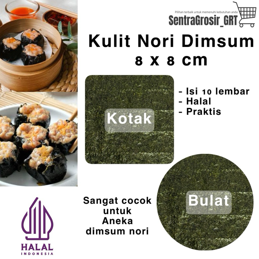 Kulit Dimsum Nori | Nori Dimsum 8cm Nori Kotak Nori Bulat
