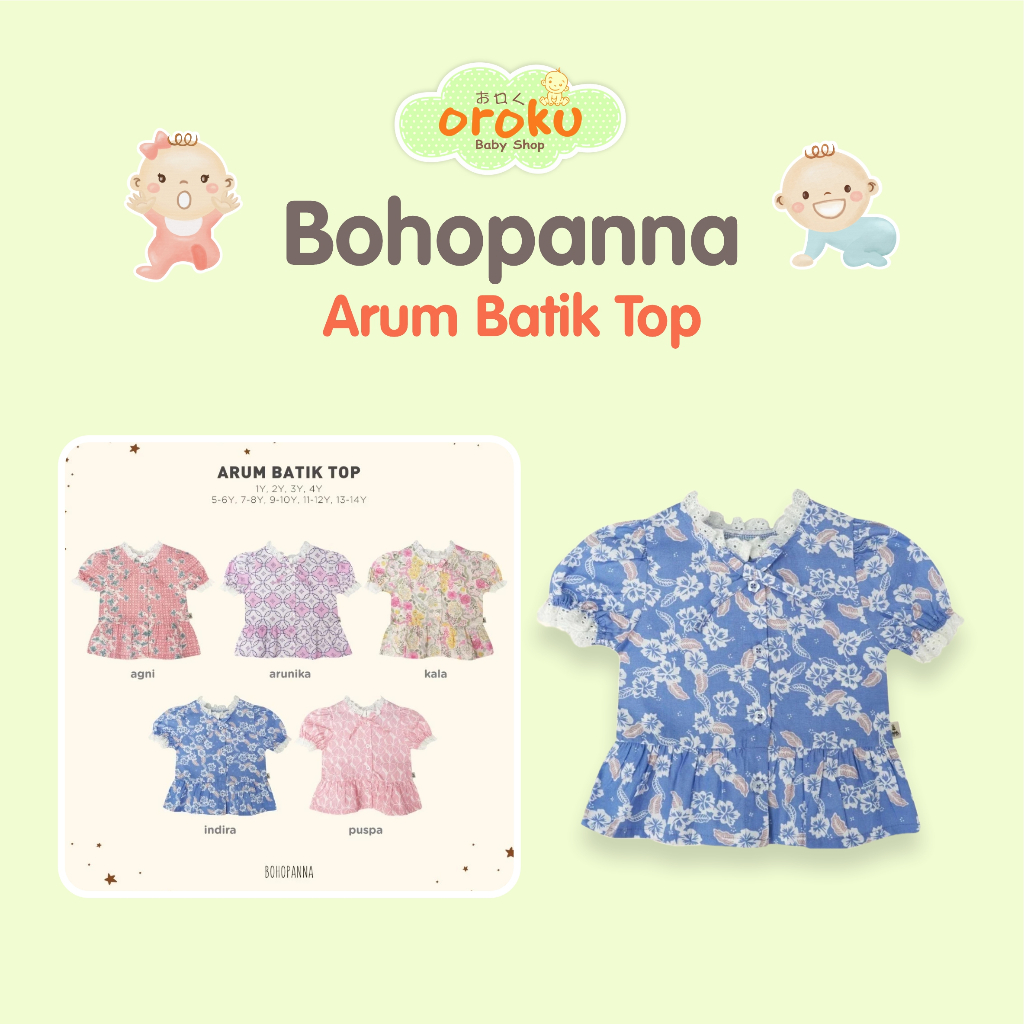 BOHOPANNA ARUM BATIK TOP / ATASAN BATIK ANAK PEREMPUAN