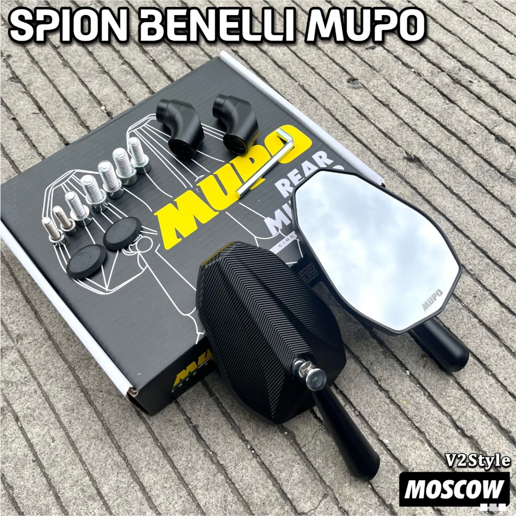 SPION BENELLI MUPO RACE BLACK FULL CNC Universal Variasi Motor Nmax Pcx Aerox Beat Vario Mx King Vix