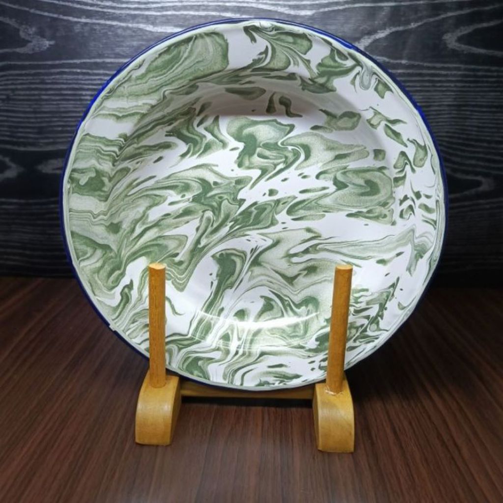 ( 12 PCS ) Piring seng jadul / Piring seng enamel / Piring seng motif blirik / Piring cantik / Pirin