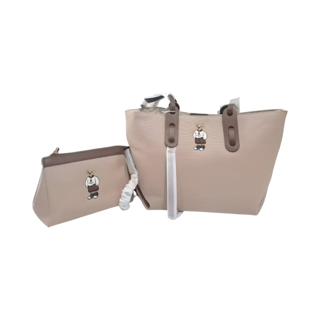 Tas Ttwn Guoo Bear Bangkok Original Gu1127 Coklat Brown Totebag Tote Bag Wanita Woman Women Cewek