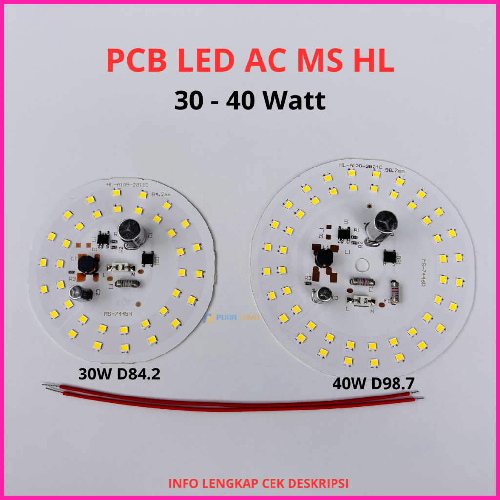 PCB Lampu LED AC MS HL 30 40 Watt Mesin Lampu LED Cocok Untuk Casing Bulat Jumbo