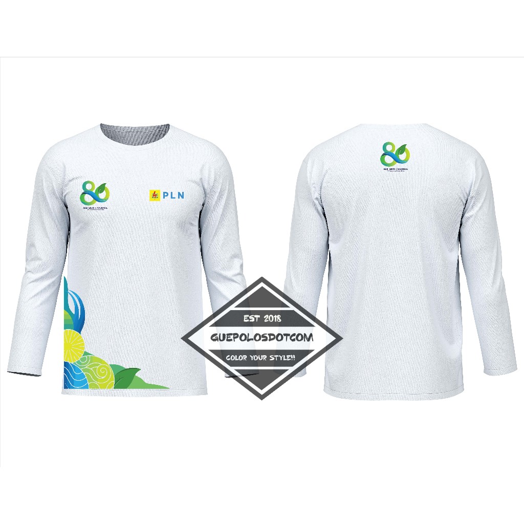 KAOS T-SHIRT PLN BUMN - KAOS PLN ULTAH KE 80th - BAJU PLN ULTAH KE-80 TAHUN HARI LISTRIK NASIONAL BU