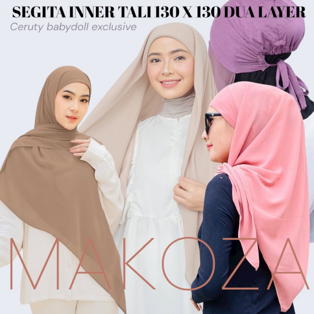 Segitiga Inner Tali 130x130 | Hijab Segi Empat Syari Instan