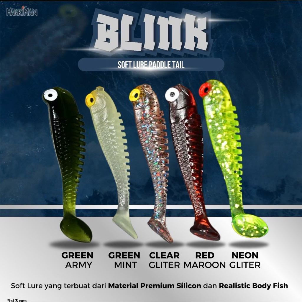 3 pcs Softlure Soft Lure Blink Model Ikan Kecil Panjang 7 cm Berat 3 gram