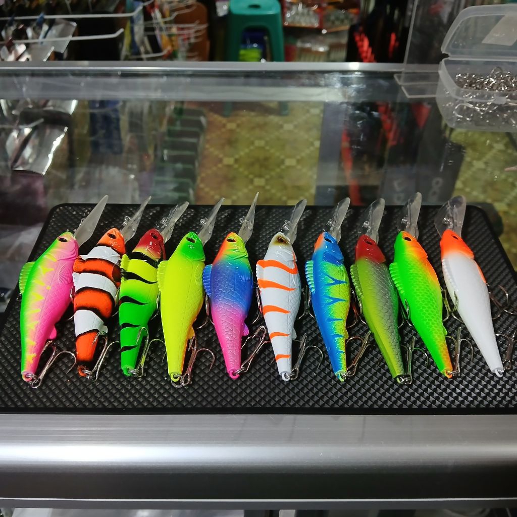 MINNOW CASTING / TROLLING  JABRIXX  88 F - UMPAN CASTING IKAN BLACKBASS KILLER RATTLE DALAM 3 METER