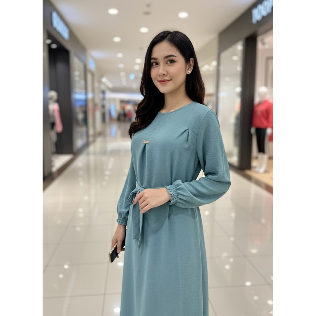 Baju Gaun Gamis Wanita Panjang Dewasa Crinkle Casual