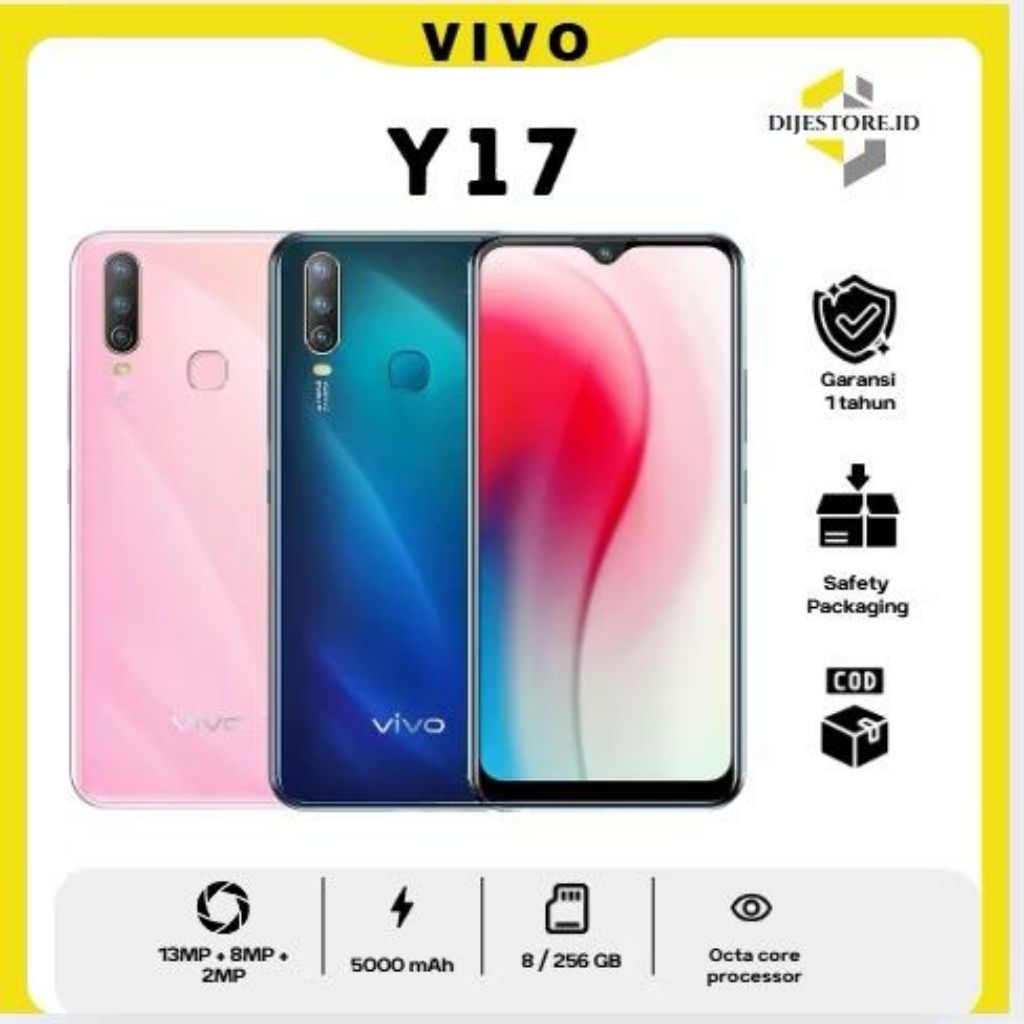 Hp Y17 VIVO Ram 8/256GB Fullset Garansi 1 Tahun Cod