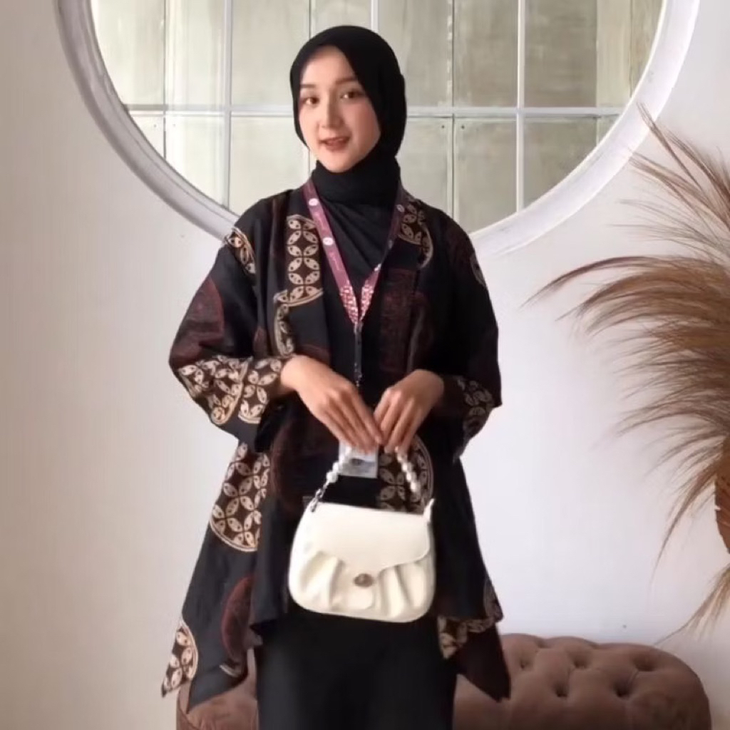 Blazer Batik Wanita Modern Premium Elegant  Atasan Outer Batik Wanita Jumbo Lengan Panjang