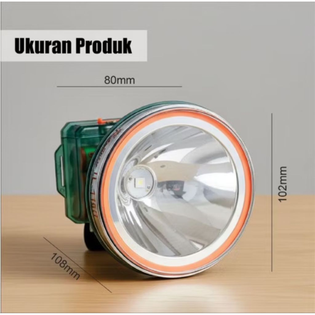 jinlong jl1102 senter kepala 500watt waterproof cahaya putih + lensa kuning senter kepala led jumbo
