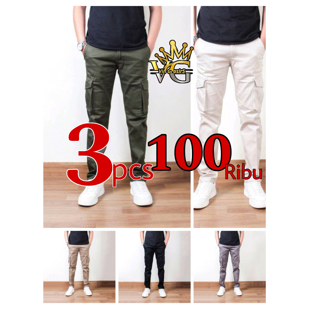 CELANA PANJANG CARGO PAKET HEMAT 100 RIBU DAPAT 3 CELANA PANJANG