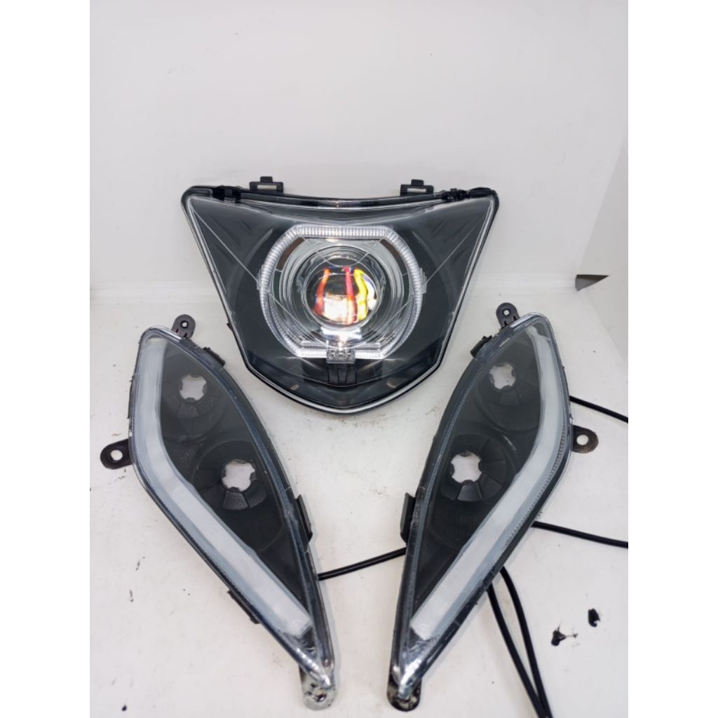 Reflektor lampu depan Jupiter MX old plus lampu sein alis biled ala Jupiter MX old