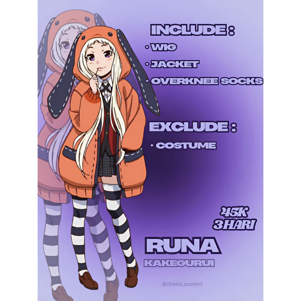 (BACA DESK) READY TO RENT "RUNA" KAKEGURUI