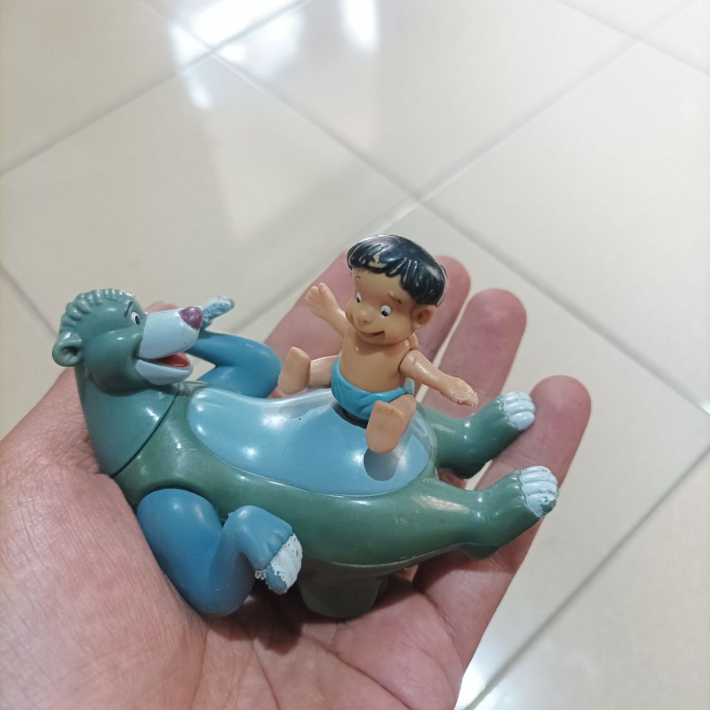 Vintage Original Disney Jungle Book Little Mowgli Baloo Mainan Action Figure