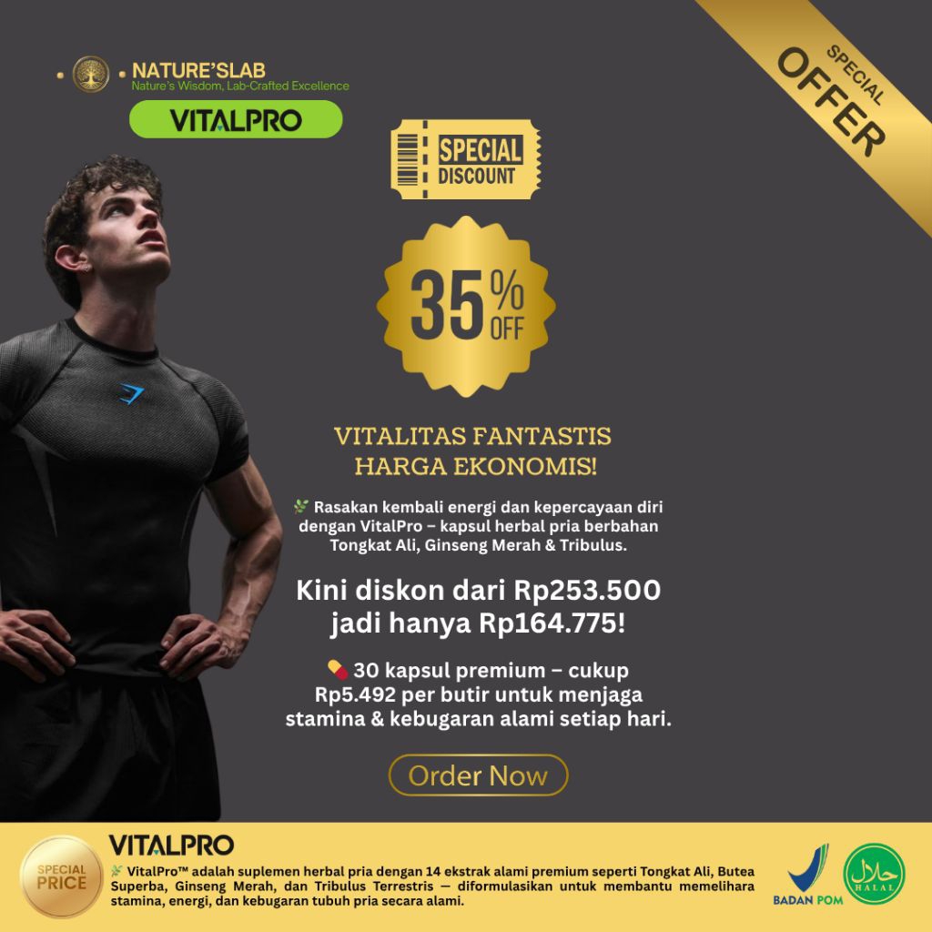 Vitalpro - suplemen herbal alami untuk pria dewasa