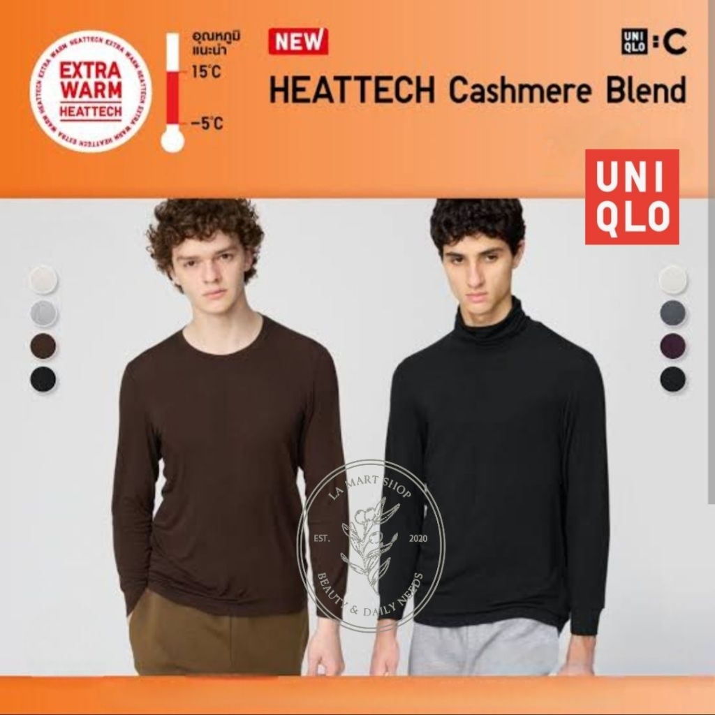 UNIQLO MEN Heattech Extra Warm Cashmere Blend Crew Neck T-Shirt / Heattech Uniqlo Men Extra Warm Cas