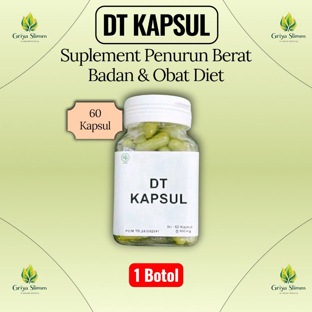 DT Kapsul isi 60 Obat Diet Bundaslim Penurun Berat Badan Ampuh Dalam 1 Minggu 1-16 Kg Pil Diet Super