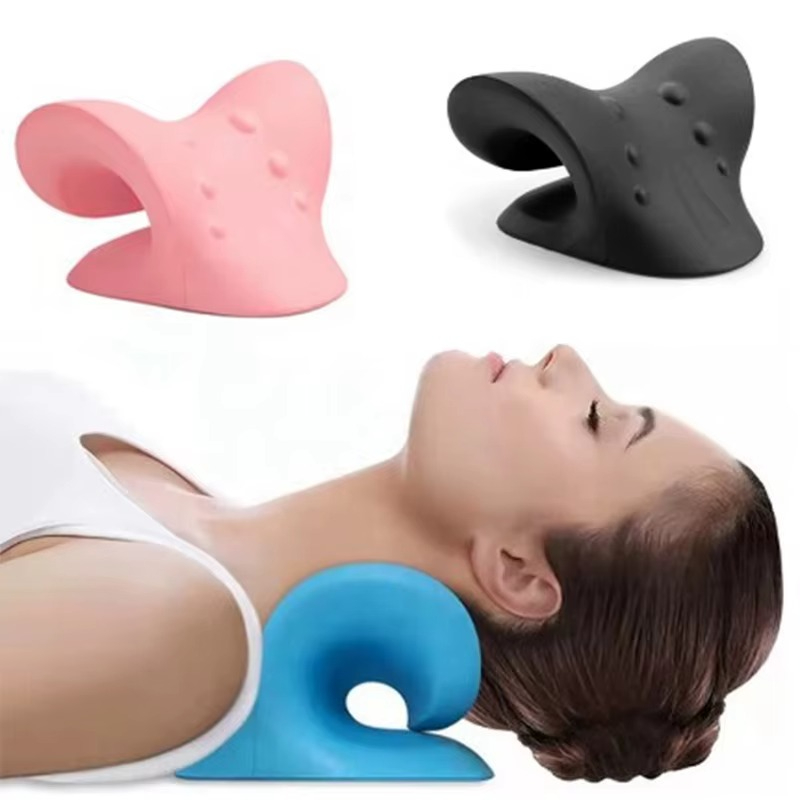 Alat Bantal C Silikon Relaksasi Leher Tulang Belakang Neck Pillow Relieve Pain Pemijat Peregang regang  Stretching Fleksibilitas Traksi Leher tengkuk Otot Bahu Pundak Belikat Koreksi Postur Tubuh Tulang Belakang C Cervical REST PILLOW Neck Relaxer EVA