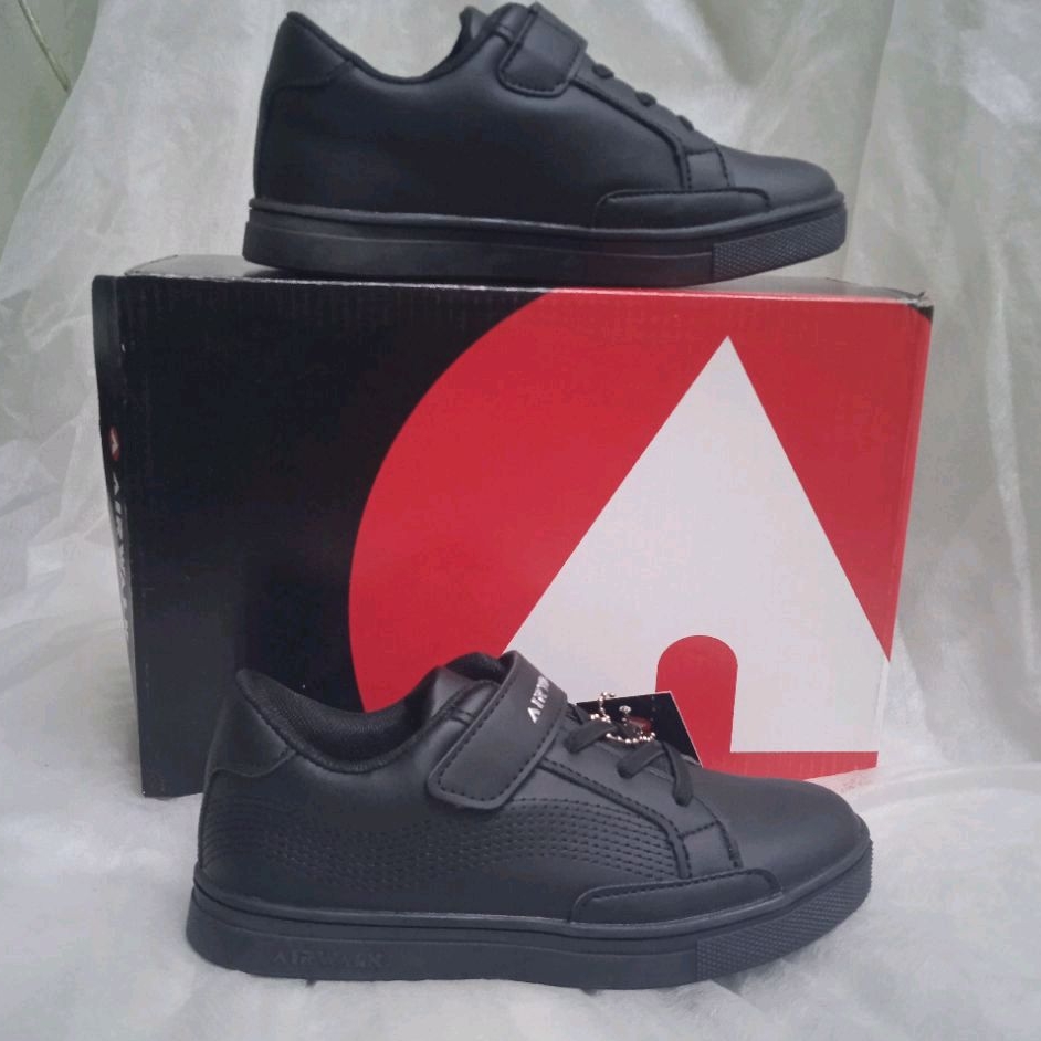 Sepatu Anak Sekolah AIRWALK Kids Sneakers Hitam Polos