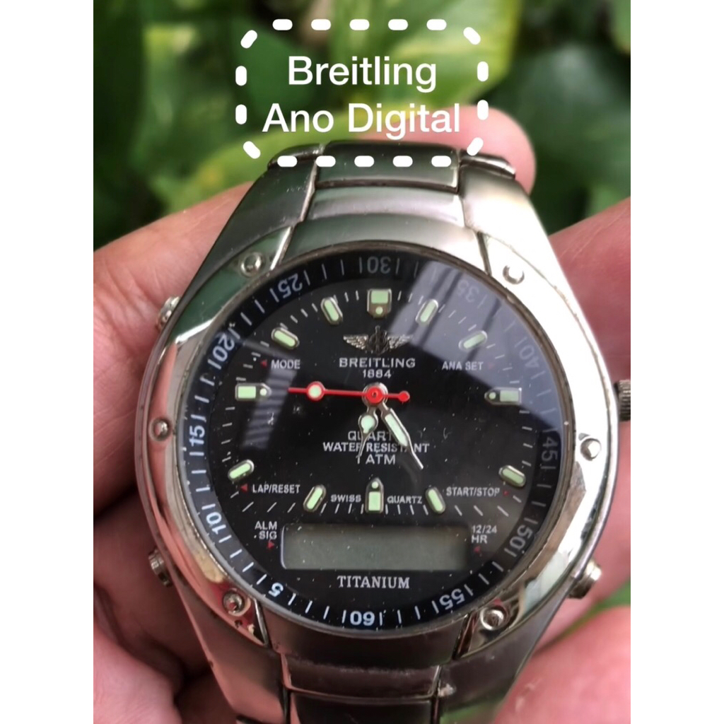 Breitling Titanium Quartz Analog Digital  Kepala Jam  Saja