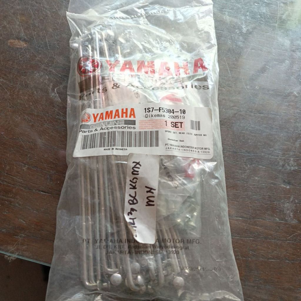 jari-jari Yamaha original part no 1S7-F5304-10 belakang mx