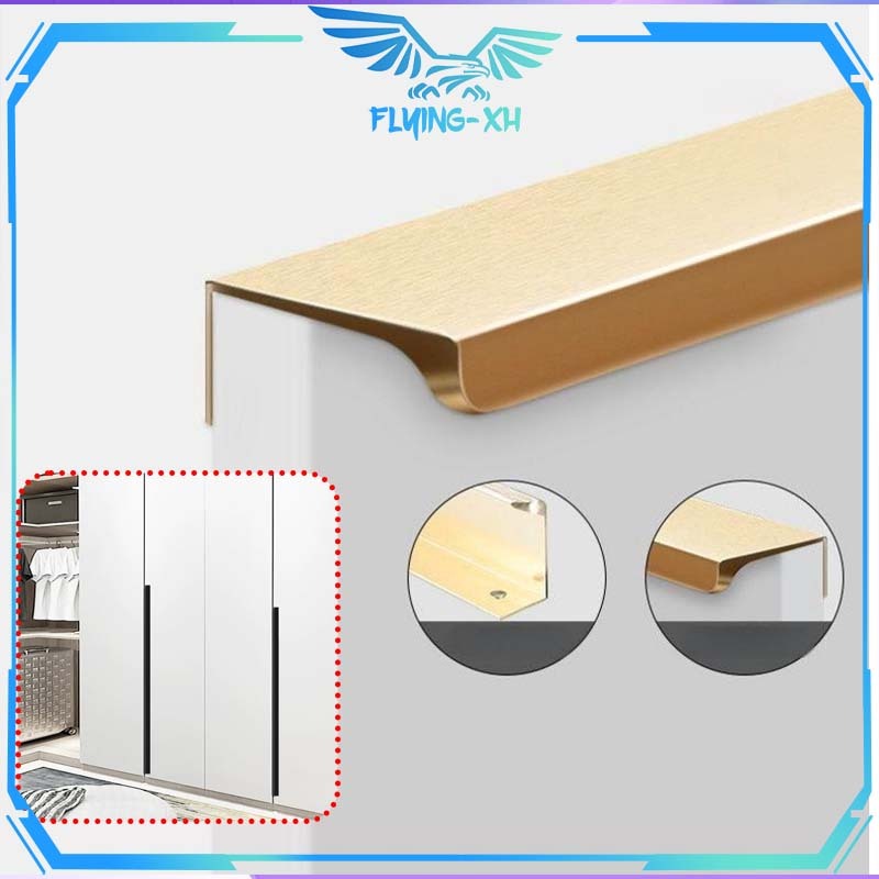 100cm Gagang Pintu Lemari Baju Invisible Tarikan Lemari Dapur Pegangan Pintu Lemari Handel Lemari Go