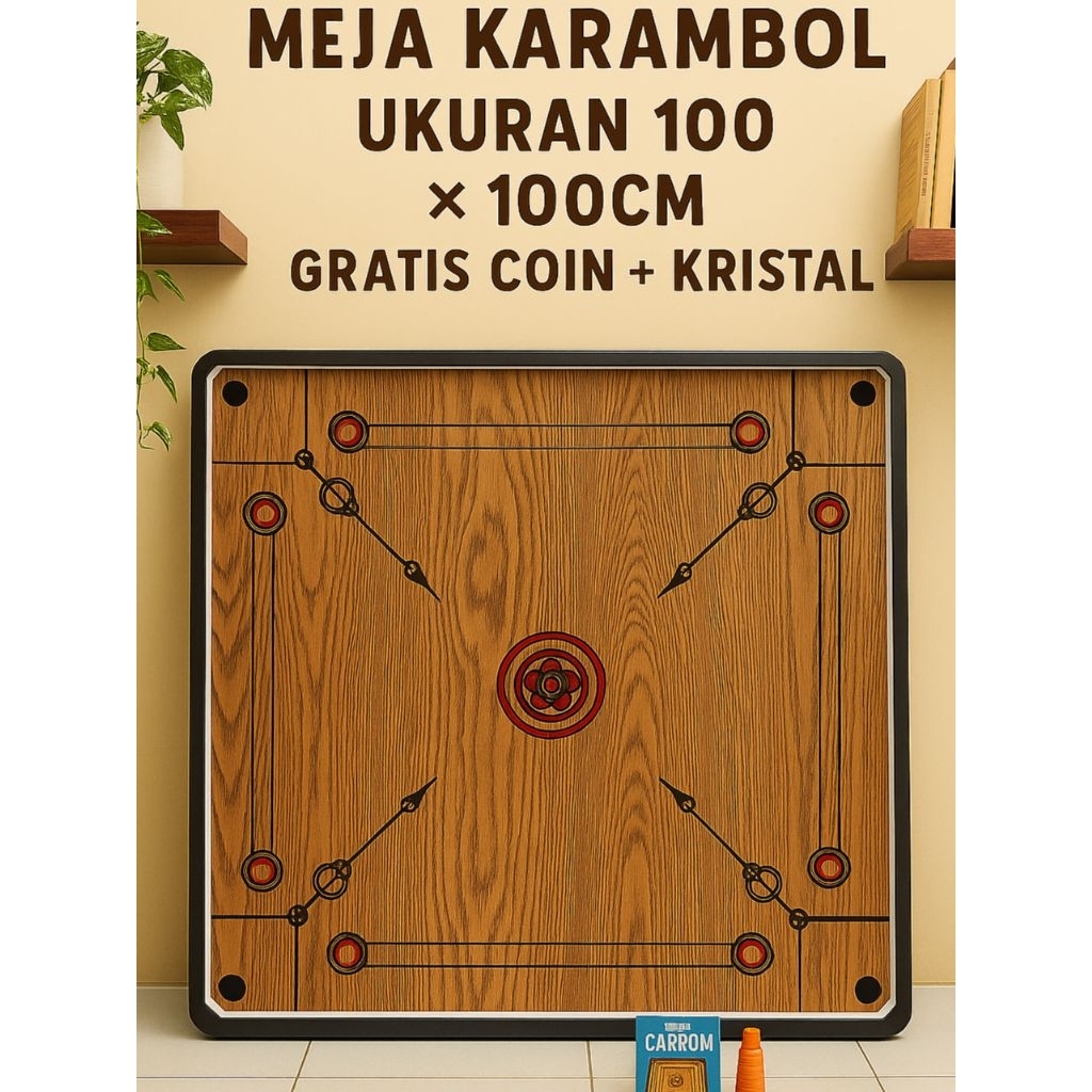 karambol besar ukuran 100×100cm bonus coin+cristal