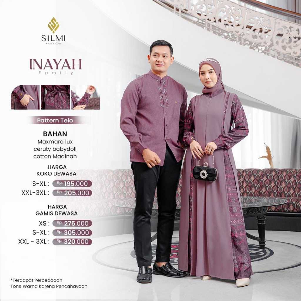COUPLE KELUARGA INAYAH PATTERN TELO BY SILMI FASHION BAJU KOKO KEMEJA AYAH PRIA DEWASA LENGAN PANJAN