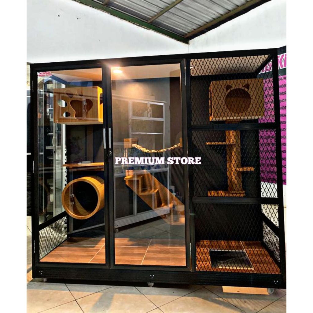 kandang kucing alumunium