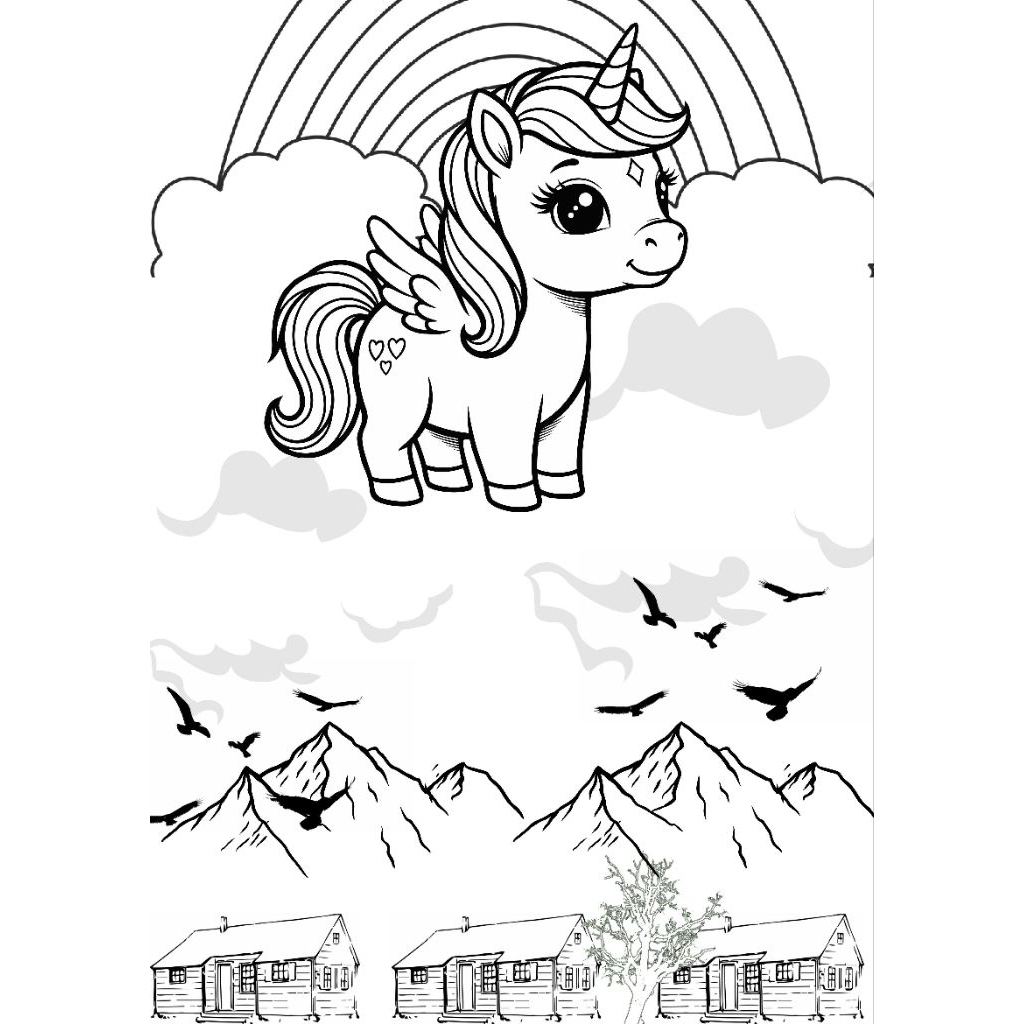 GAMBAR POLOSAN KUDA PONY UNTUK MEWARNAI