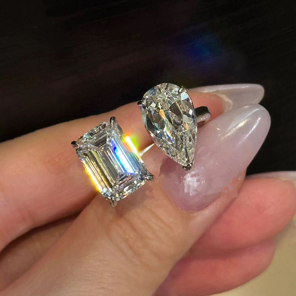 [ 12ct Lab Carbon Diamond ] - FL-IF-VVS1 Kualitas- Color D PREMIUM  Lab alami Batu natural Berlian P