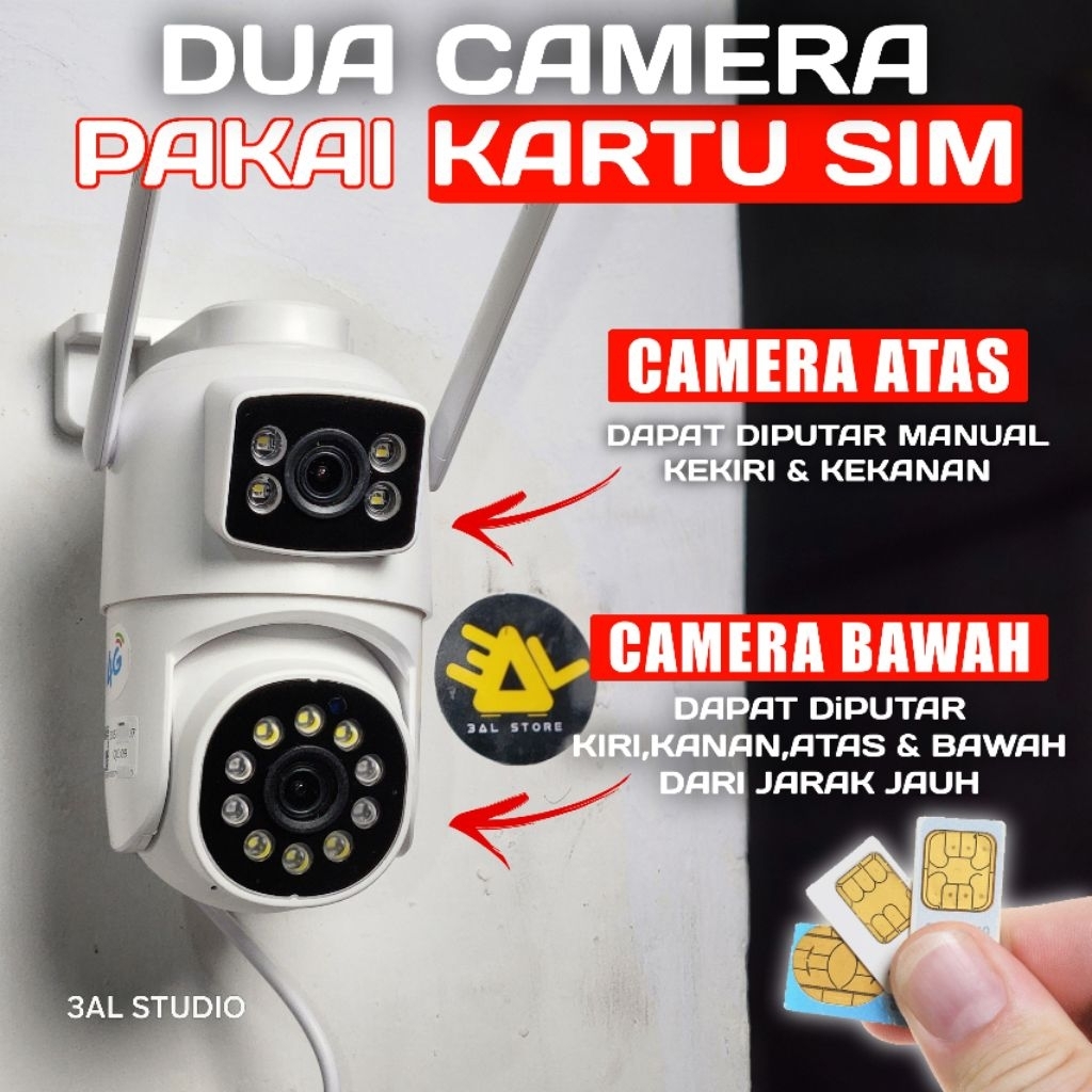 CCTV 4G 2 lensa - Franwell V380 PRO OUTDOOR Tahan Air Tanpa Wifi ( Pakai Kartu SIM) G5A 4G (BARU)