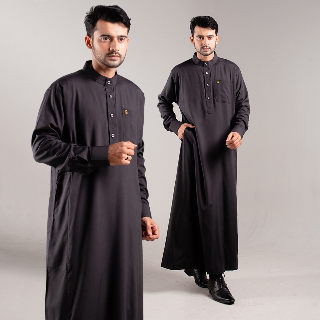 Sarimbit Studio - Jubah Thobe Dewasa Rumi Series ( Putih ) Lengan Panjang / Gamis Pria