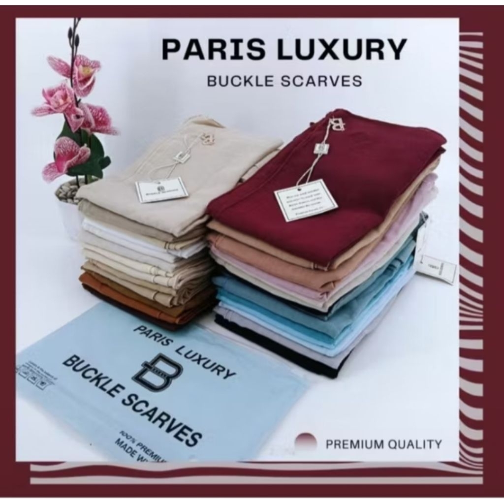 Segi Empat Polos Paris Luxury BUCKLE SCARVES