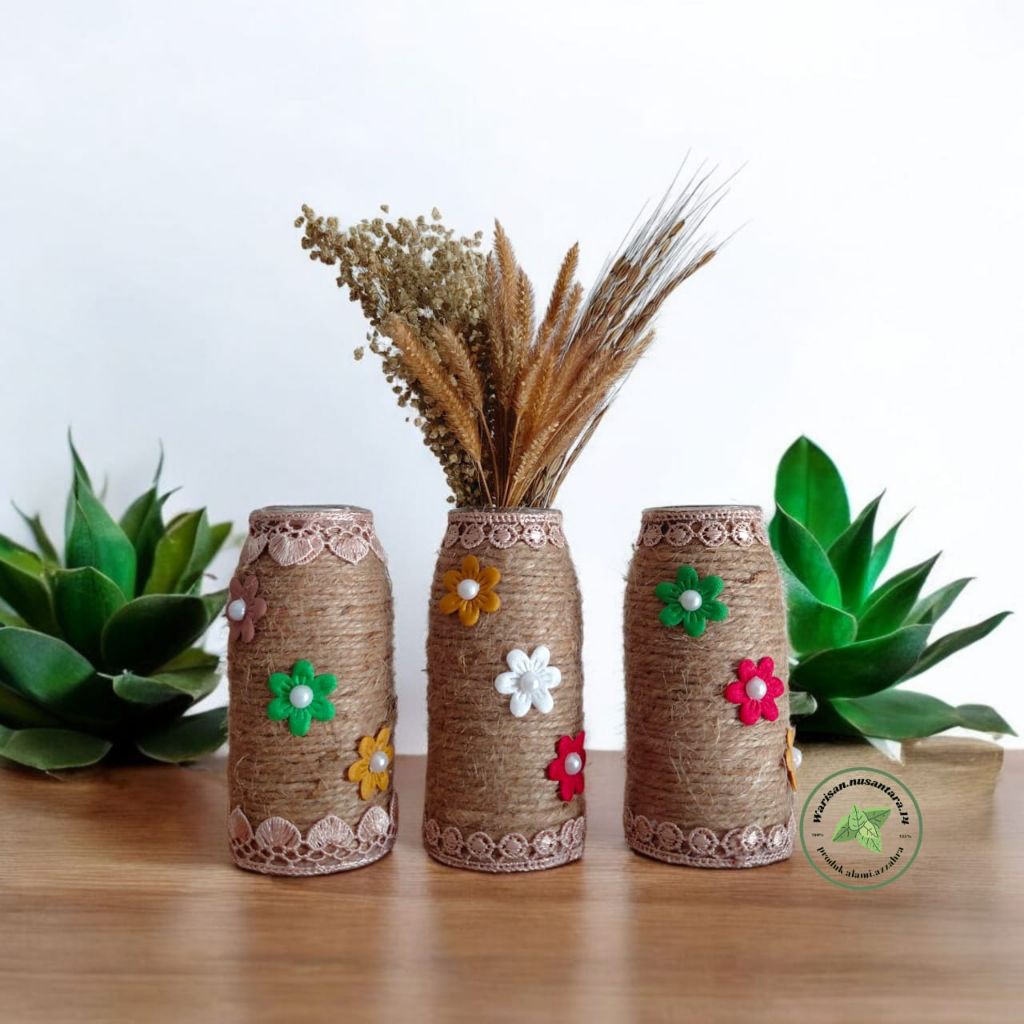 vas bunga kecil botol plastik, vas bunga cantik