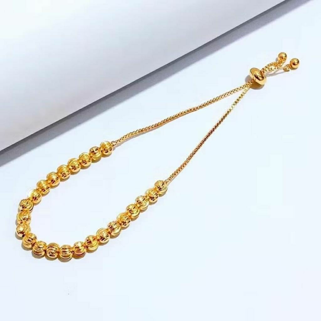 GELANG TANGAN BIJI LADA SERUT TITANIUM GOLD CANTIK ELEGAN